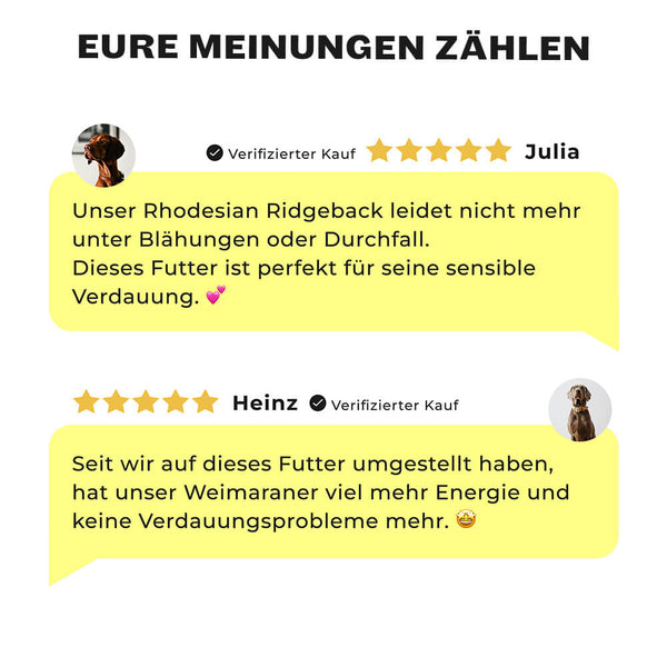 5-Sterne Kundenbewertungen für Heroic Hunters Trockenfutter für große Jagdhunde