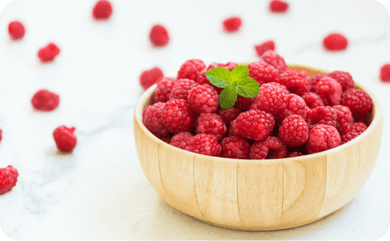Himbeeren in einer Schüssel