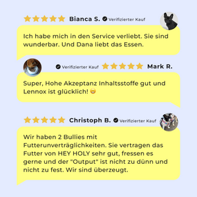 5-Sterne Kundenbewertungen für Beautiful Bulldogs Trockenfutter für Bulldoggen