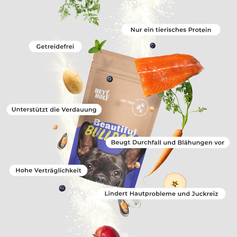 HEY HOLY Beautiful Bulldogs Trockenfutter Futterprobe Vorteile