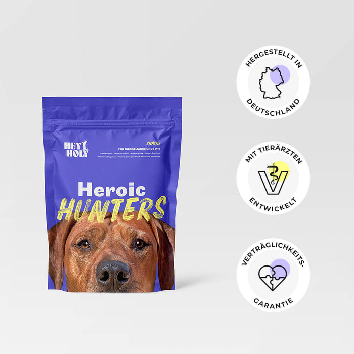 HEY HOLY Heroic Hunters Snacks für große Jagdhunde