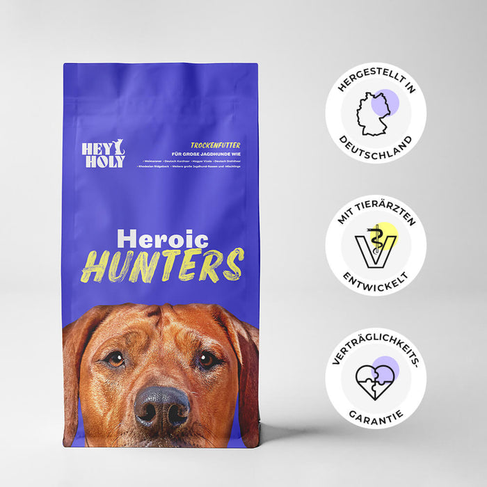 HEY HOLY Heroic Hunters Trockenfutter für große Jagdhunde