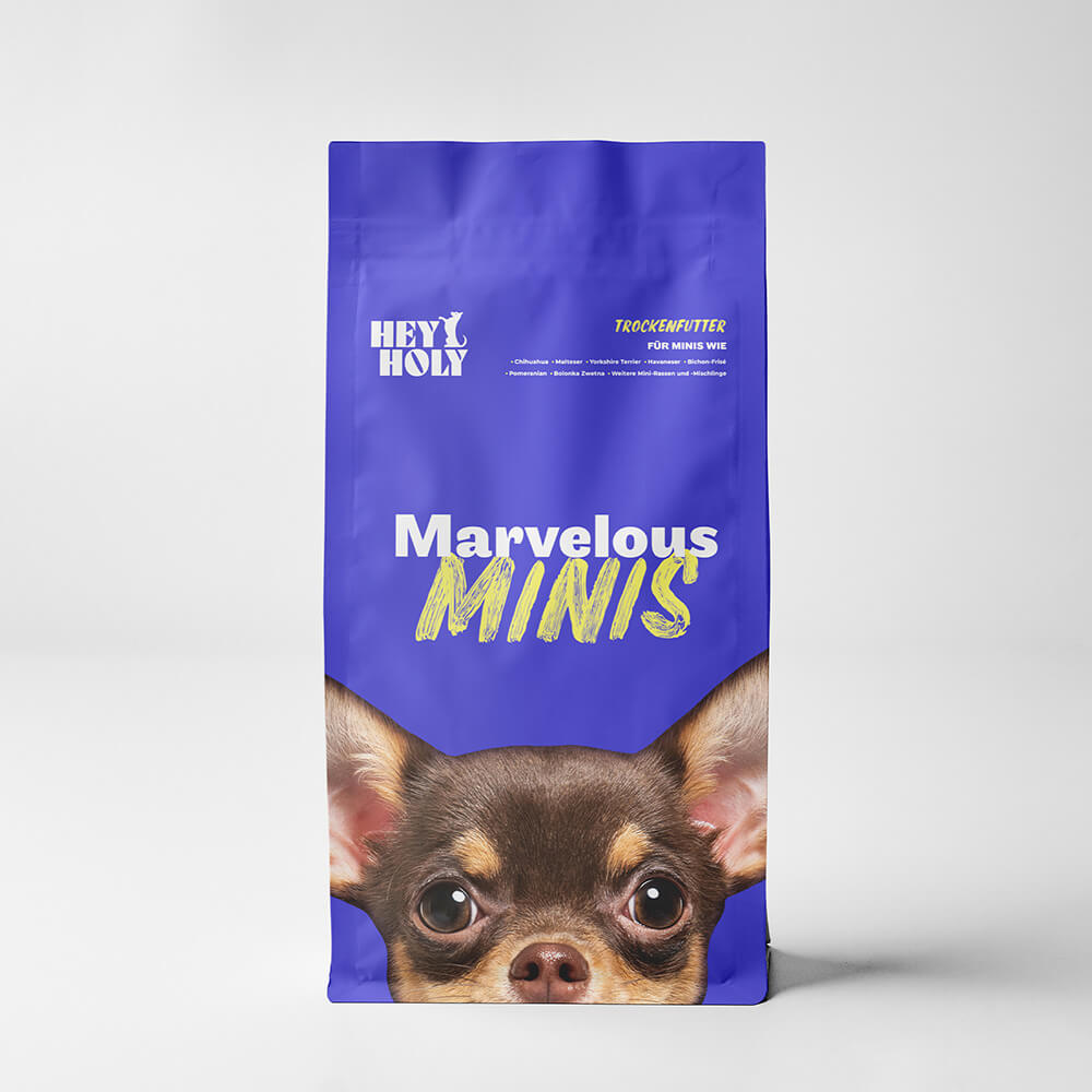 Marvelous Minis trout dry food by Hey Holy, small breeds