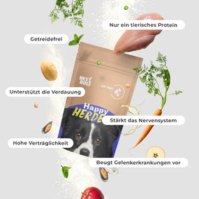 HEY HOLY Happy Herders Trockenfutter Futterprobe Vorteile