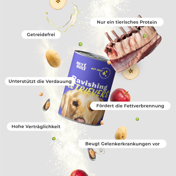 Ravishing Retrievers Vorteile: Getreidefrei, unterstützt Verdauung, Hohe Verträglichkeit