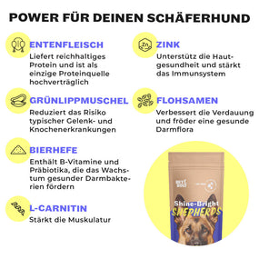 HEY HOLY Shine-Bright Shepherds Trockenfutter Futterprobe Inhaltsstoffe