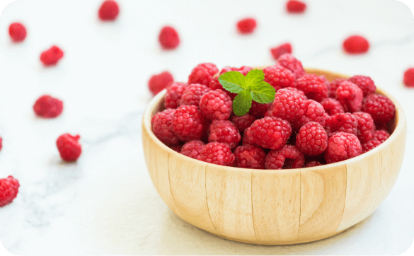 Himbeeren in einer Schüssel